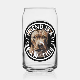 Beste vriend Pit Bull Terrier Blikvorm Glas