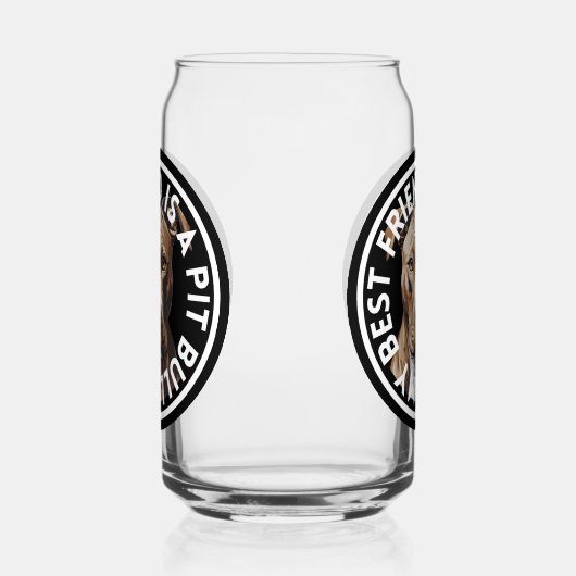 Beste vriend Pit Bull Terrier Blikvorm Glas (Links)
