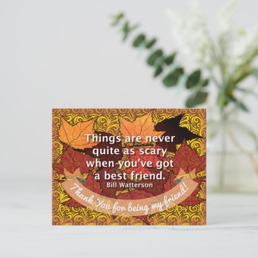 Beste vriend quote briefkaart (Staand voorkant)