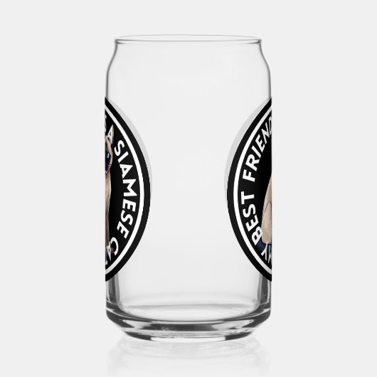 Beste vriend Siamese kat Blikvorm Glas (Links)
