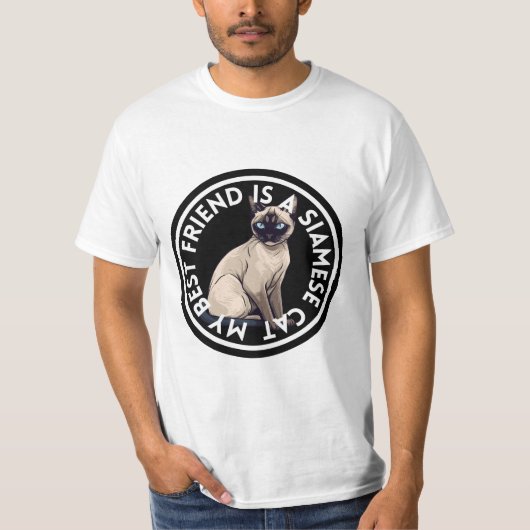 Beste vriend Siamese kat T-shirt (Voorkant)