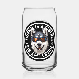 Beste vriend Siberische Husky Blikvorm Glas