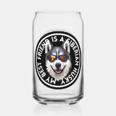 Beste vriend Siberische Husky Blikvorm Glas (Achterkant)