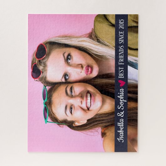 Beste vriend sinds moderne aangepaste fotosjabloon legpuzzel (Verticaal)