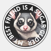 Beste vriend Sugar Glider Ronde Sticker (Voorkant)