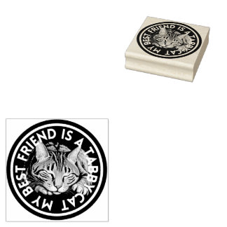 Beste vriend Tabby Cat Rubberstempel