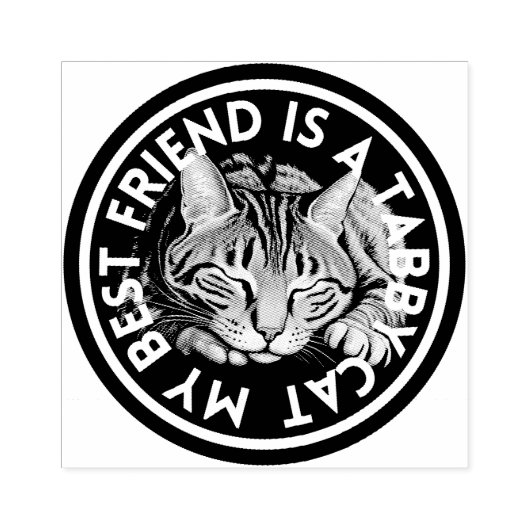Beste vriend Tabby Cat Rubberstempel (Afrduk)