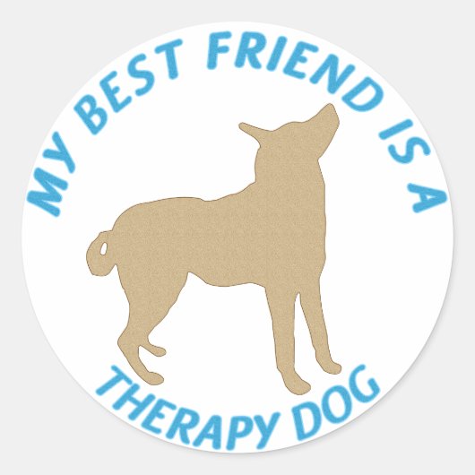 Beste vriend therapie hond ronde sticker (Voorkant)
