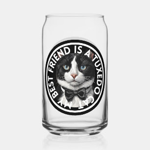 Beste vriend Tuxedo Cat Blikvorm Glas