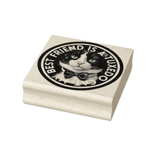 Beste vriend Tuxedo Cat Rubberstempel (Stempel)