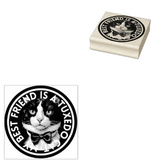 Beste vriend Tuxedo Cat Rubberstempel