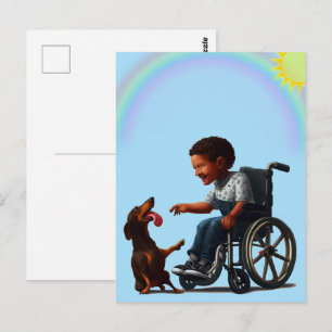 Beste vriend van de jongen dashond ansichtkaart briefkaart