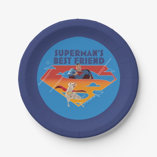 Beste vriend van Superman Papieren Bordje (Voorkant)