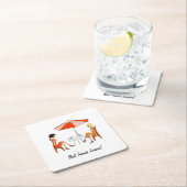 Beste vriend vierkante kartonnen onderzetter (Insitu)