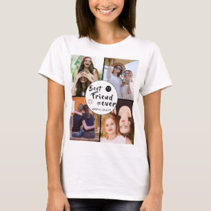 Beste vriend voor altijd Custom 4-Photo Collage T- T-shirt