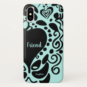 Beste vriend   "Vriend" Half   Trendy Pattern iPhone X Hoesje