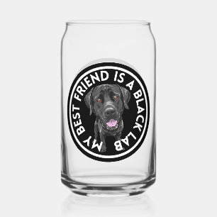 Beste vriend zwart lab blikvorm glas