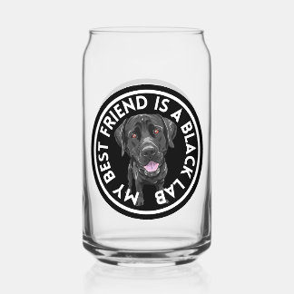 Beste vriend zwart lab blikvorm glas
