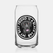 Beste vriend zwart lab blikvorm glas (Achterkant)