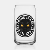 Beste vriend zwarte kat blikvorm glas (Achterkant)