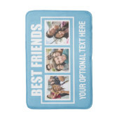 Beste vrienden, aangepaste foto's, tekst en kleur badmat (Voorkant Verticaal)