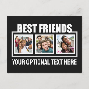 Beste vrienden, aangepaste foto's, tekst en kleur briefkaart