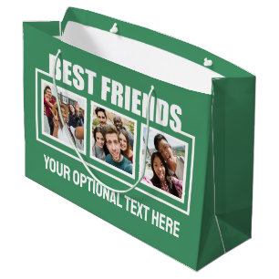 Beste vrienden, aangepaste foto's, tekst en kleur groot cadeauzakje