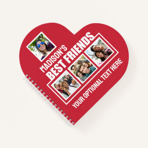 Beste vrienden, aangepaste foto's, tekst en kleur notitieboek