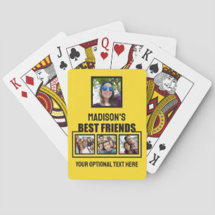 Beste vrienden, aangepaste foto's, tekst en kleur pokerkaarten