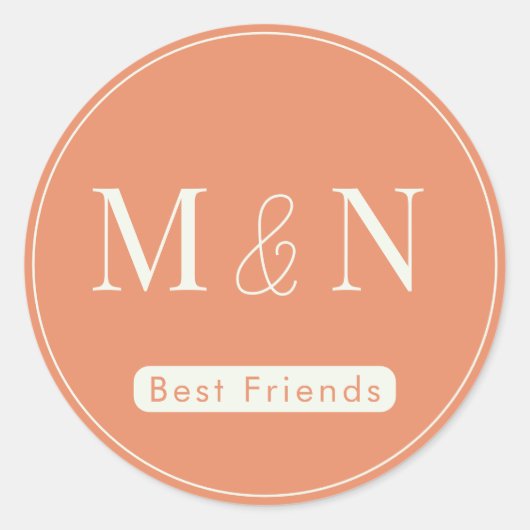 Beste Vrienden Aangepaste Monogram Sticker (Voorkant)