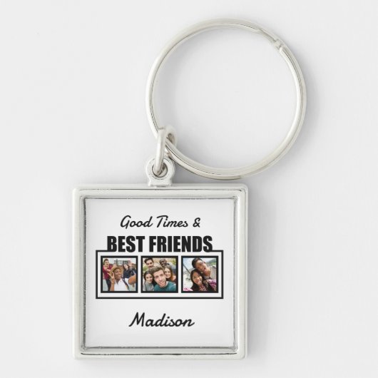 Beste vrienden, aangepaste naam, foto's en kleur sleutelhanger (Voorkant)