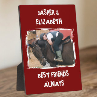 Beste vrienden altijd paard foto bordeauxrood en w fotoplaat