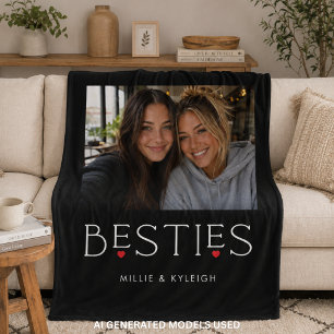 Beste Vrienden Beste Vriendin Hart Typografie Zwar Fleece Deken