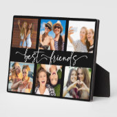Beste vrienden Bestie Fotocollage Trendy Script Fotoplaat (Zijkant)