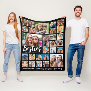 Beste Vrienden BESTIES 23 Fotocollage Aangepast Fleece Deken