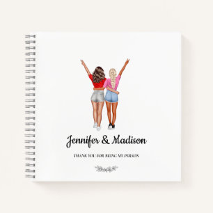 Beste vrienden BFF Besties Vriendschap Aangepaste Notitieboek