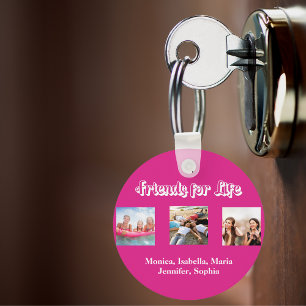Beste vrienden BFF foto namen heet roze wit Sleutelhanger