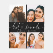 Beste Vrienden BFF Modern Elegant Hart Script Foto Fleece Deken (Voorkant)