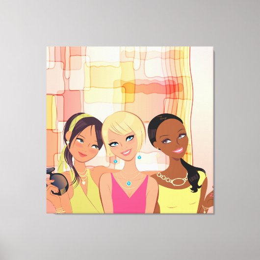 Beste vrienden BFF Wrapped Canvas Afdruk (Voorkant)