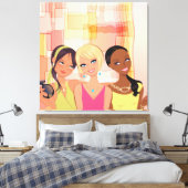 Beste vrienden BFF Wrapped Canvas Afdruk (Insitu (Slaapkamer))