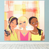 Beste vrienden BFF Wrapped Canvas Afdruk (Insitu (Houten vloer))