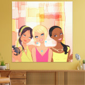 Beste vrienden BFF Wrapped Canvas Afdruk (Insitu (Woonkamer))