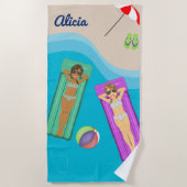 Beste vrienden bij het strand strandlaken (Voorkant)