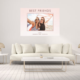 Beste vrienden blush roze rose goud foto canvas afdruk
