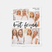 Beste vrienden | Casual script en multi-fotoraster Fleece Deken (Voorkant)
