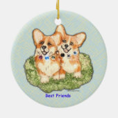 "Beste vrienden" Corgi Ornament (Achterkant)