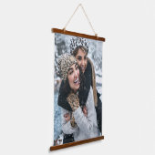 Beste vrienden Creëer je eigen aangepaste foto Hangend Wandkleed (Gebogen)