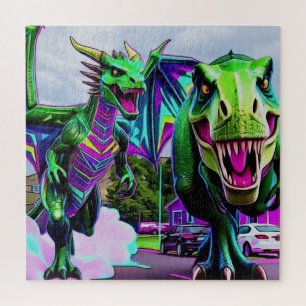 Beste Vrienden - Draak en Dinosaurus Wandelen Legpuzzel