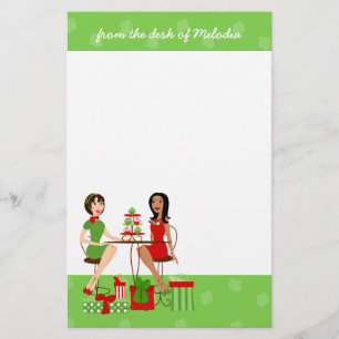 Beste vrienden en Cupcakes met Kerstmis. Briefpapier