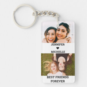 Beste vrienden Forever 4 Aangepaste foto's en name Sleutelhanger